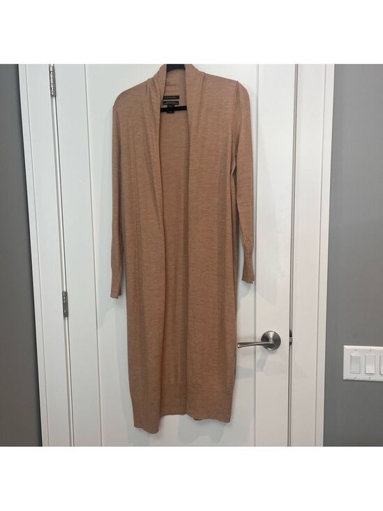 Tahari Sweaters - Tan Merino Wool Cardigan L
